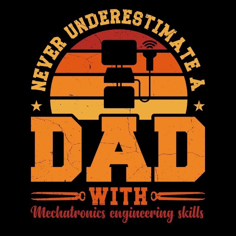 Husband Dad Hero Retro Mechatronics Engineer