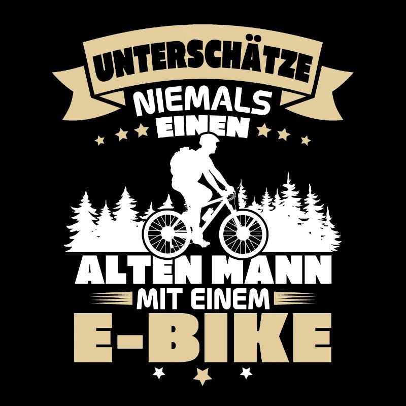Alten mann mit einem e bike