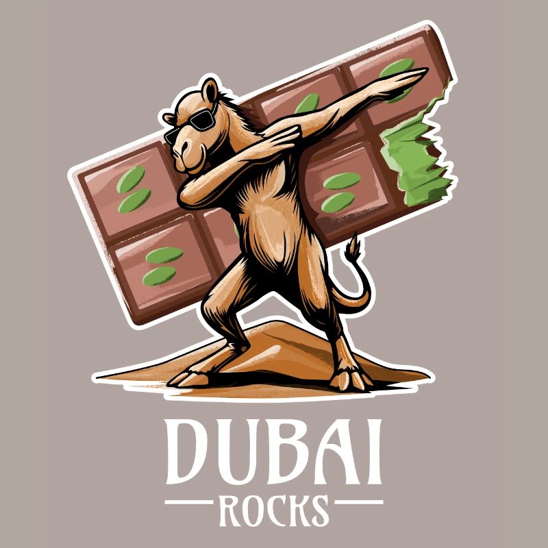 Dubai Rocks - Cooles Dabbing Dromedar Design