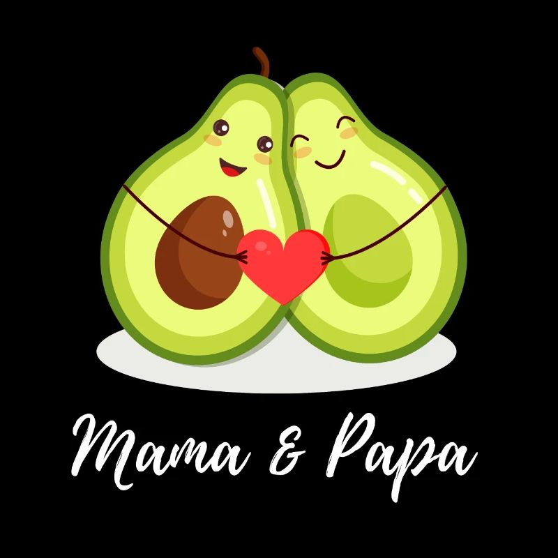 Mama & Papa Avocados Herz Geschenkidee