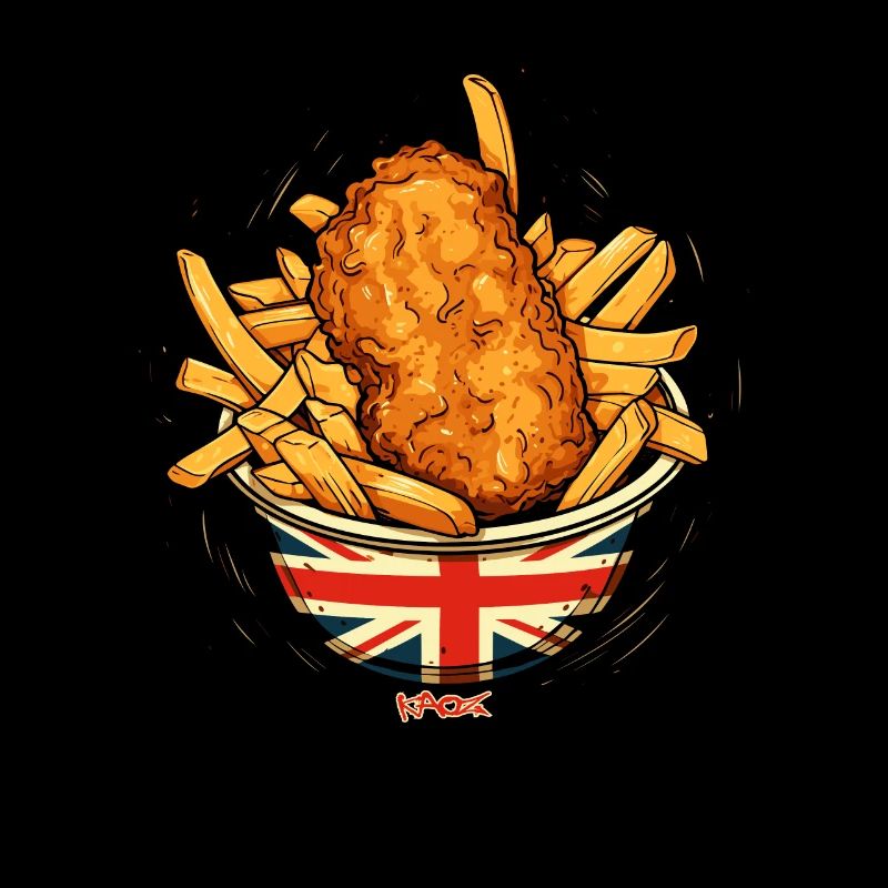 Drapeau britannique et Fish and Chips