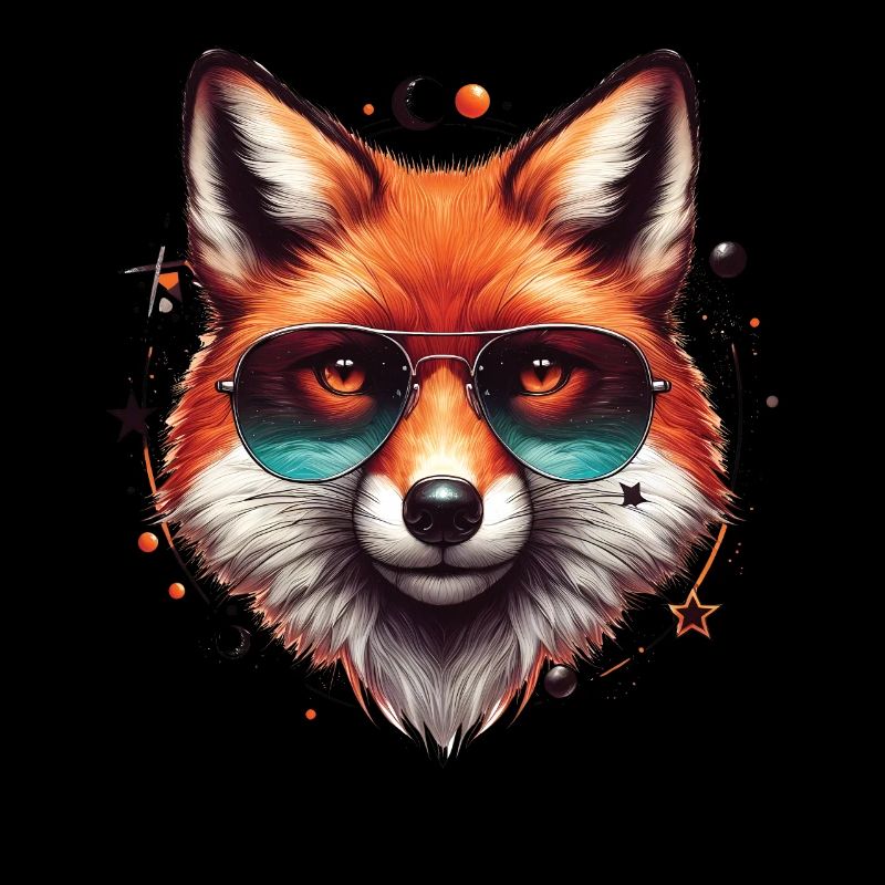Fuchs Mit Sonnenbrille, Digitale Kunst, Wildtier