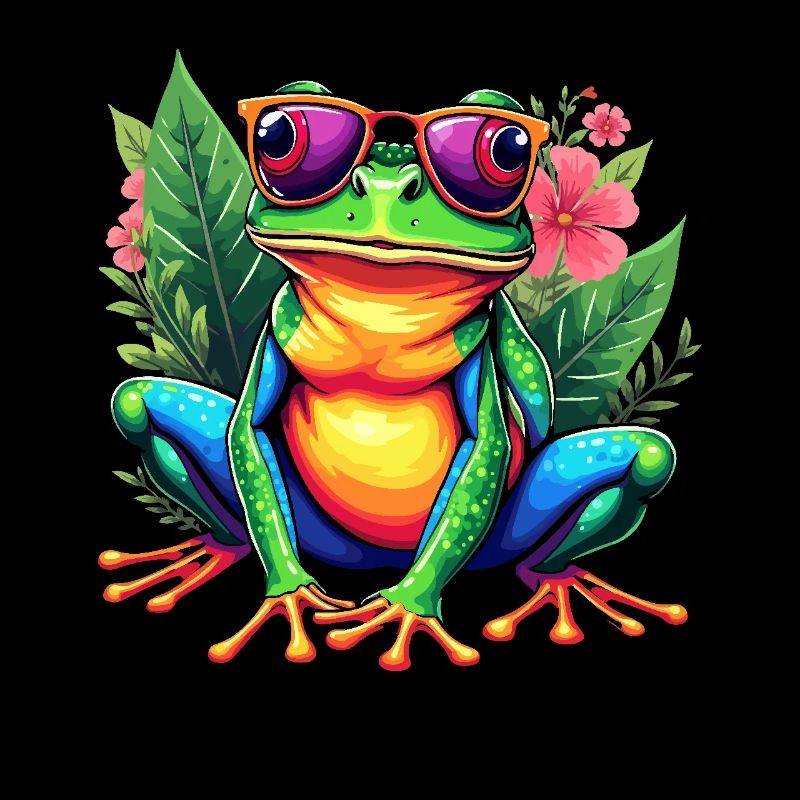 Frog, Digital Art, Colorful Frog