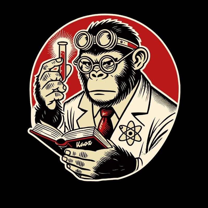 Gorille scientifique avec éprouvette
