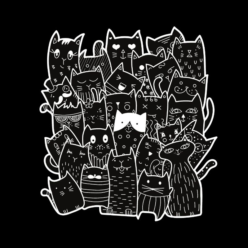 Cute Black Cats Pattern