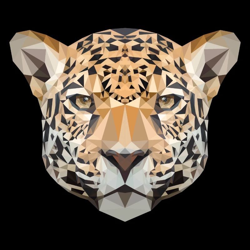 Leopard head polygon leopard head geometric
