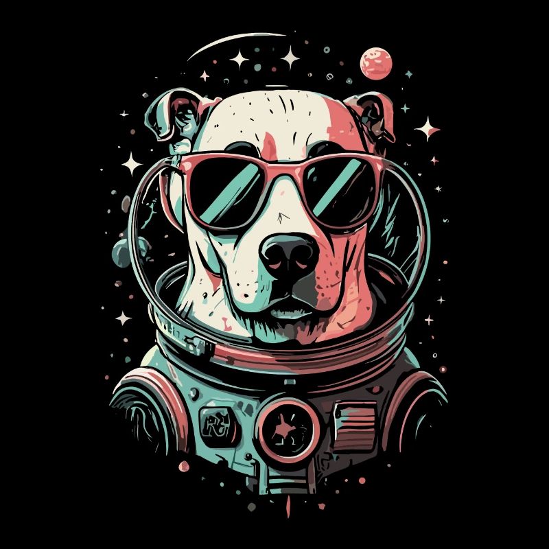 Chemise Labrador de l’espace rétro oeuvre colorée