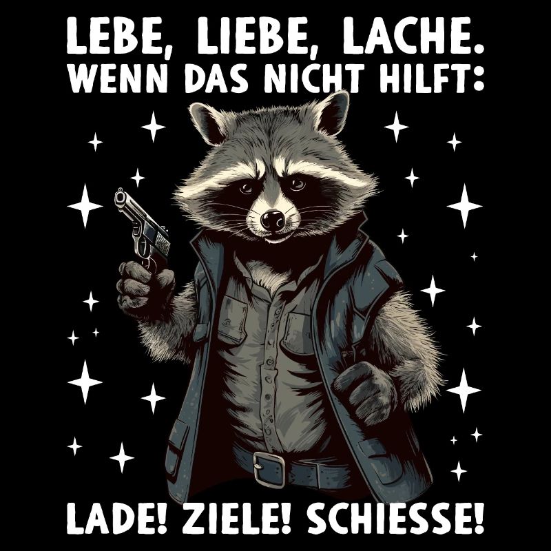Waschbär Lebe Liebe Lache Wenn das nicht hilft