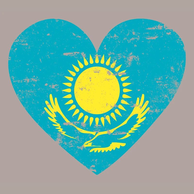 Kasachstan Flaggenherz