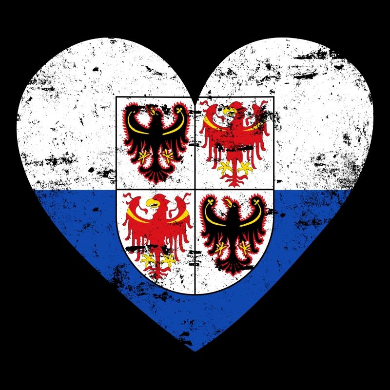 Cœur du drapeau du Tyrol du Sud