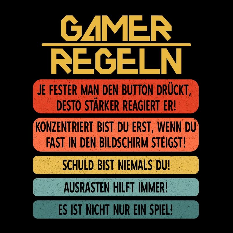 Gamer Regeln Zocker Computer PC Konsole Gaming