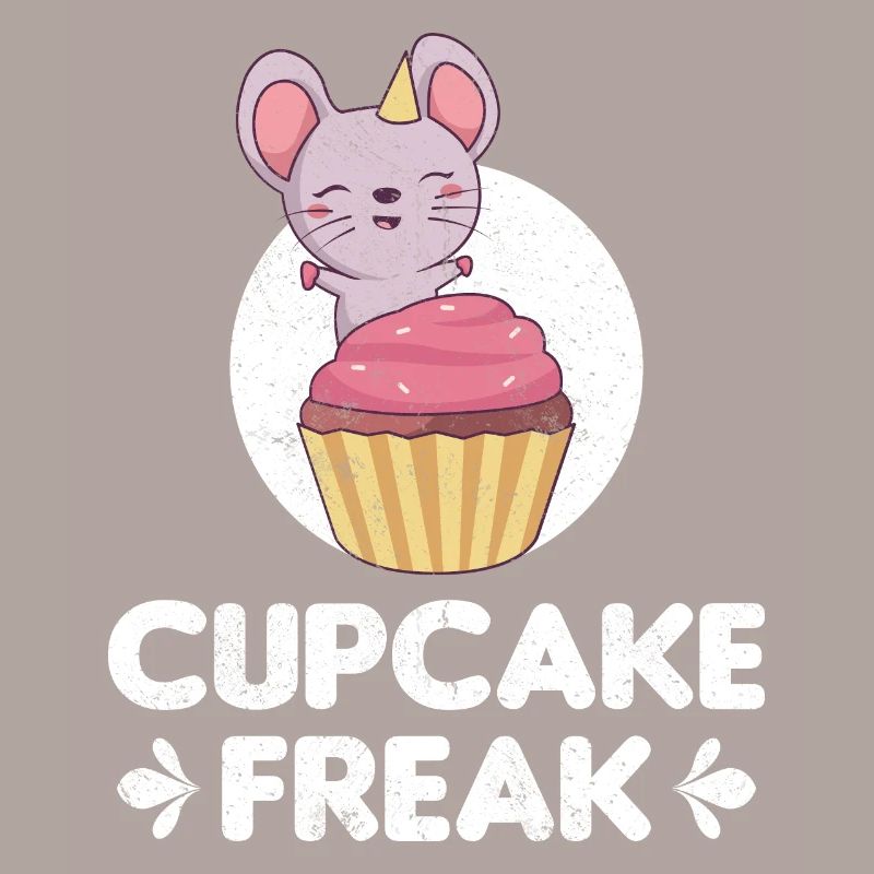 Cupcake Freak Funny Mouse With Cupcake