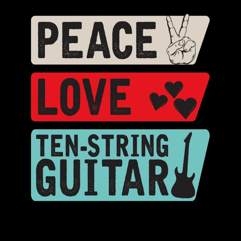 Peace Love Ten-String Guitar Instrument