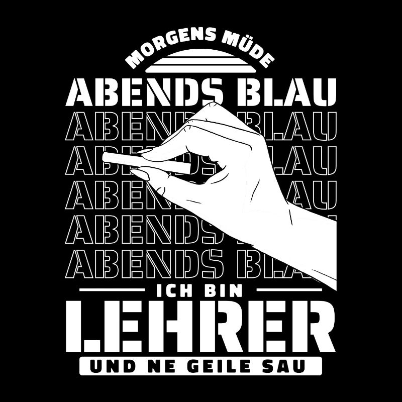 Lehrer Pädagoge Morgens Mde Abends Blau