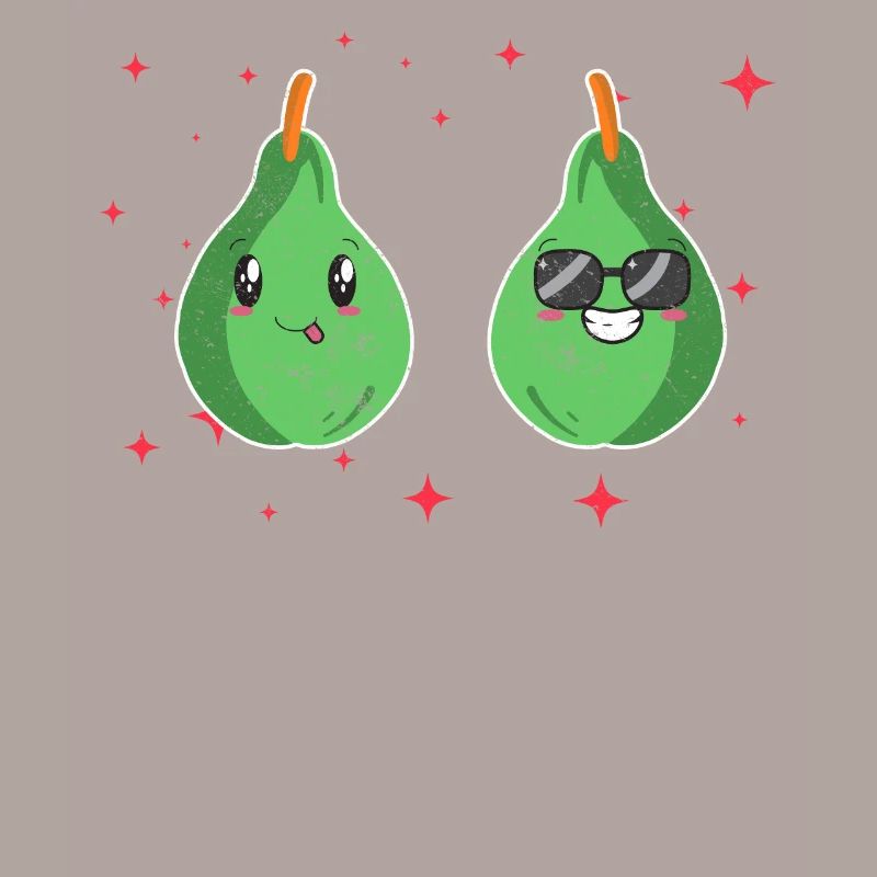 Cute Pear Couple Hugging Pear Fruit Lovers