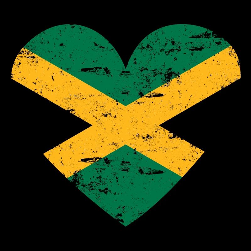 Cœur de drapeau de la Jamaïque