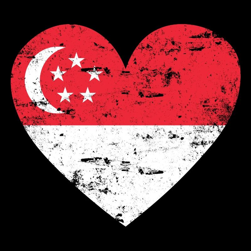Singapur Flaggenherz