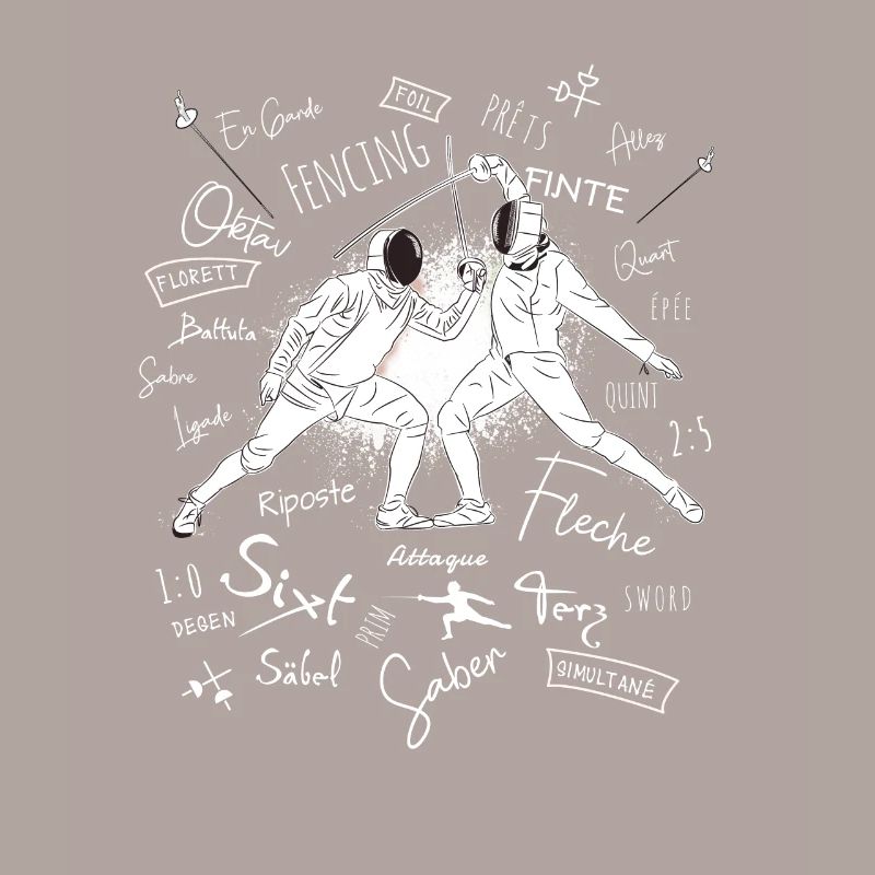 Fechten Begriffe Training Geschenk