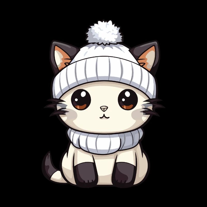 Katze Winter Comic Niedlich