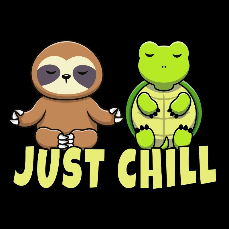 Just chill turtle and sloth relaxed