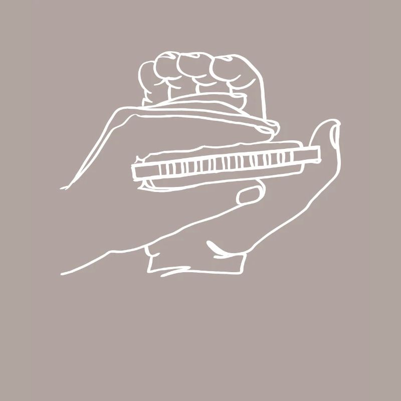 Harmonica Oneline Art - Harmonica Player