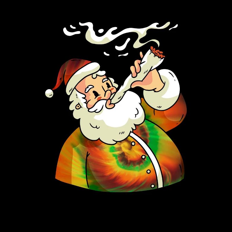 Hippie Weihnachtsmann mit Tye Dye Shirt - Hippie