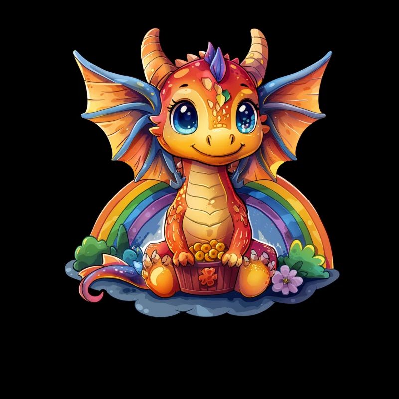 Drache St. Patricks Day Regenbogen Kinder