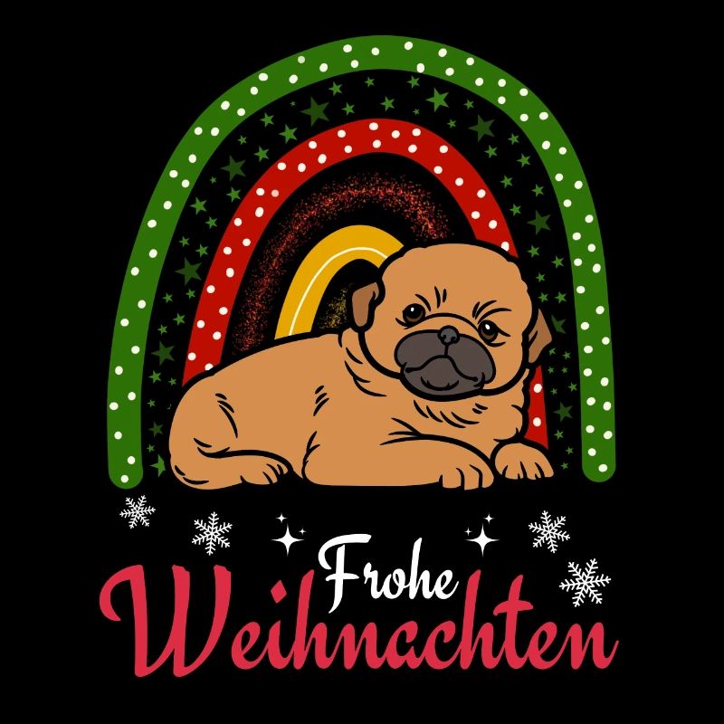 Doux chiot pékinois Noël Kawaii