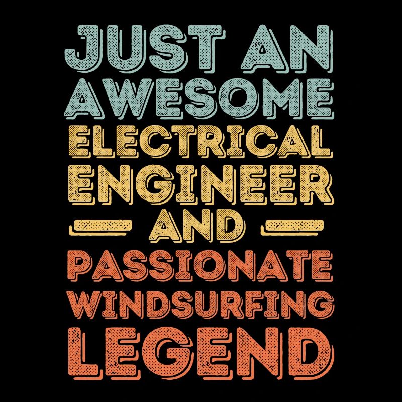 Electrical engineer windsurfing retro