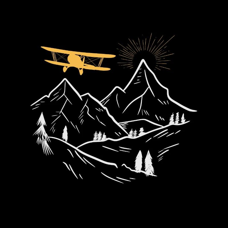 Biplane flying