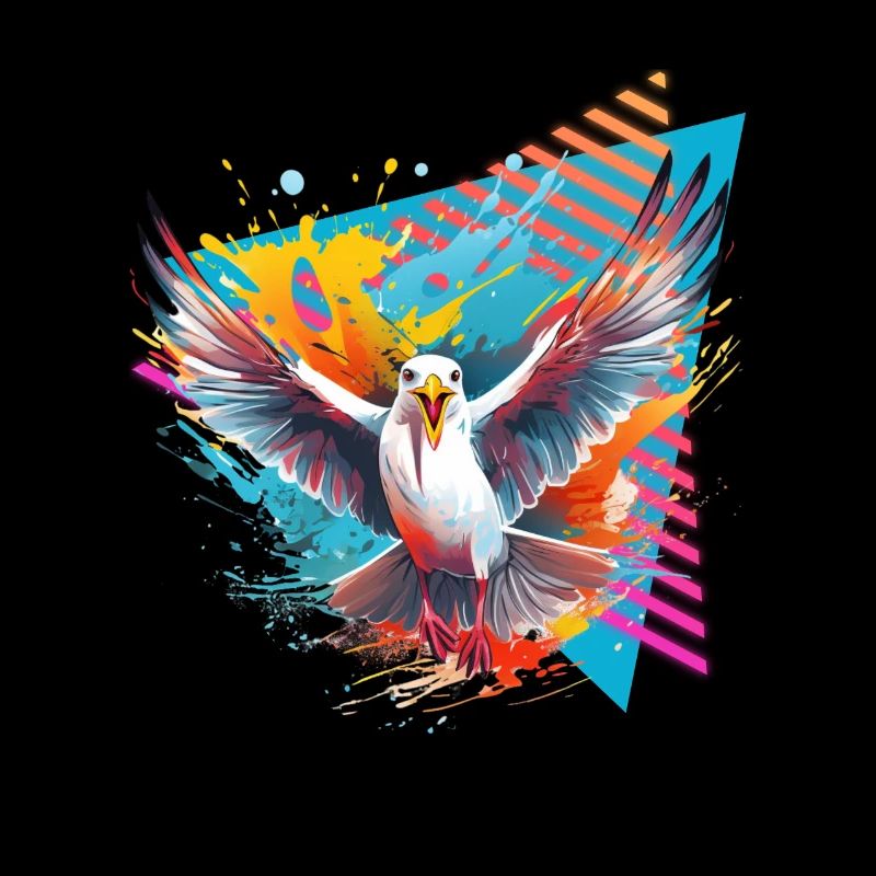 Bunte Möwe farbspritzer Farbklecks