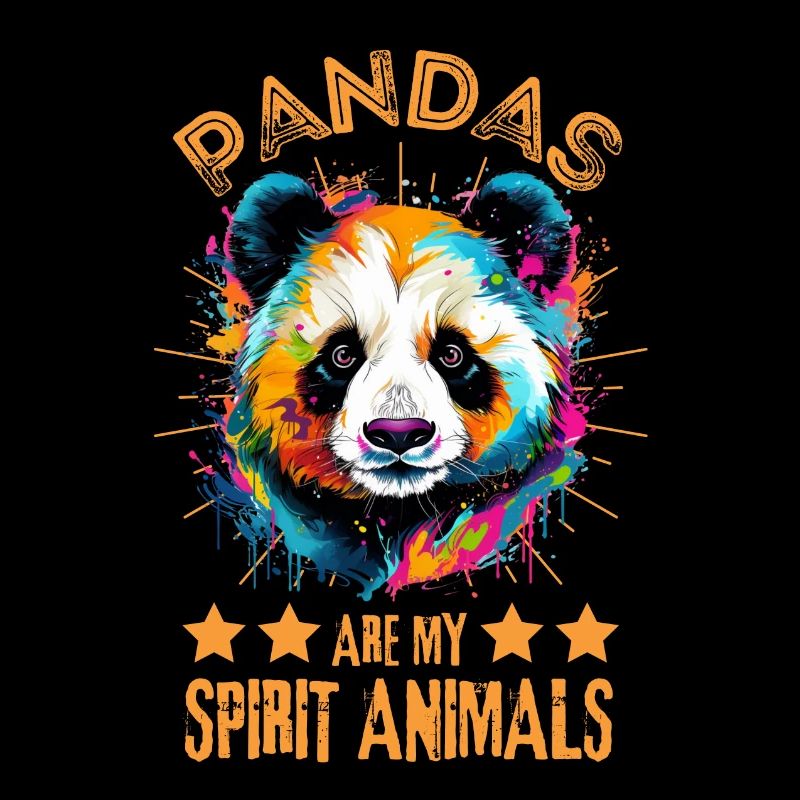 Bunter Panda Farbkleckse Farbspritzer