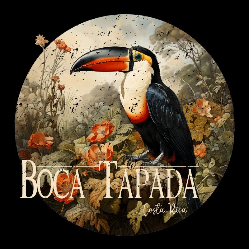 Boca Tapada Costa Rica Toucan retro style