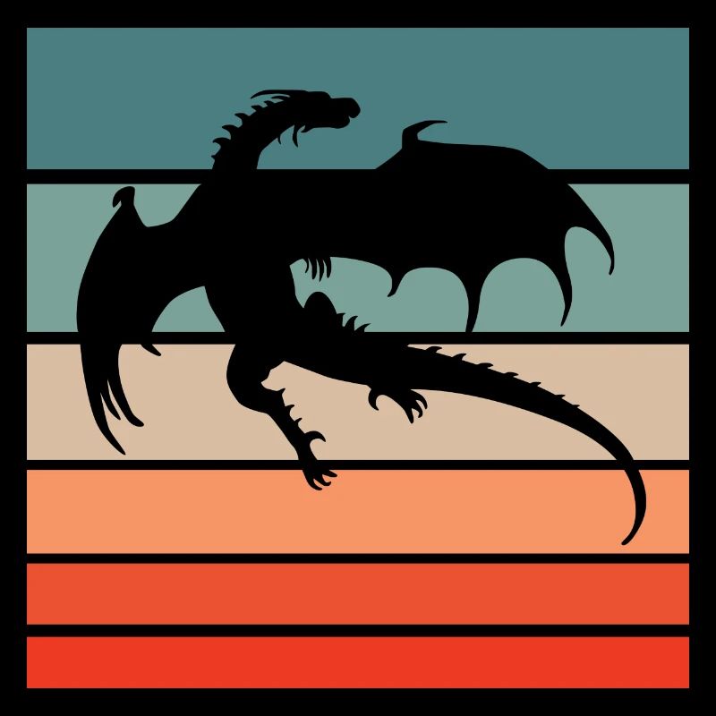 Drache Retro Style Vintage