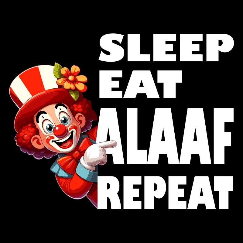 Carnaval Cologne Clown Dormir Manger Alaaf Répéter Drôle