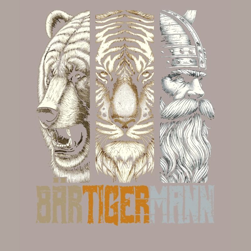 Bärtigermann Bär Tiger Mann Geschenk Bart Sprüche