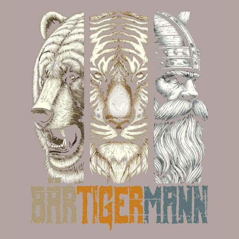 Bärtigermann Bär Tiger Mann Geschenk Bart Sprüche