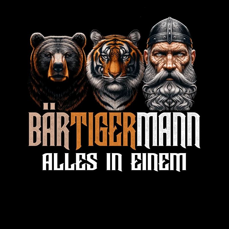Bärtigermann Bär Tiger Mann Geschenk Bart Sprüche