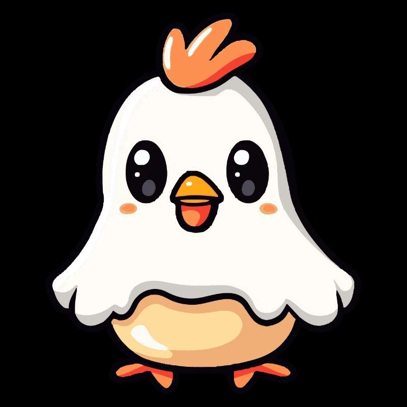 Chicken Halloween Comic Ghost