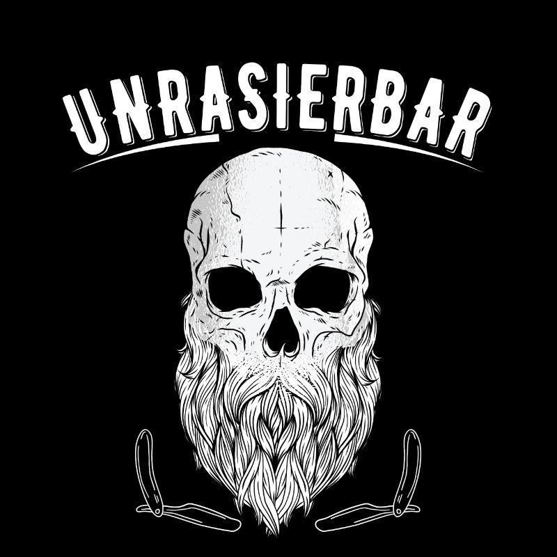 Unrasierbar Bärtiger Mann Totenkopf Mann mit Bart