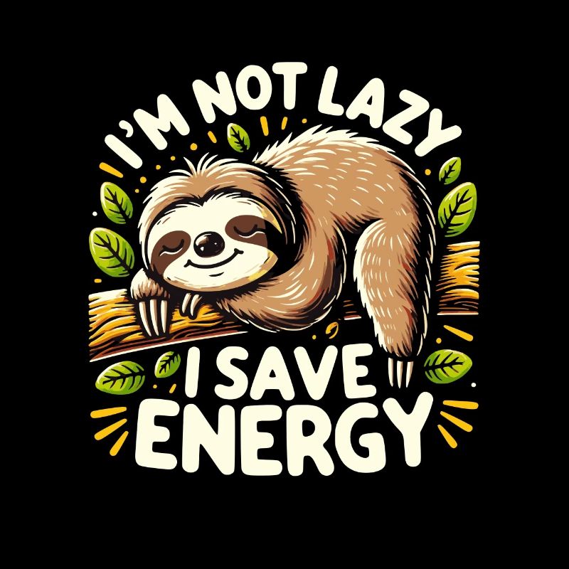 Sloth Design - I'm Not Lazy I'm Saving Energy