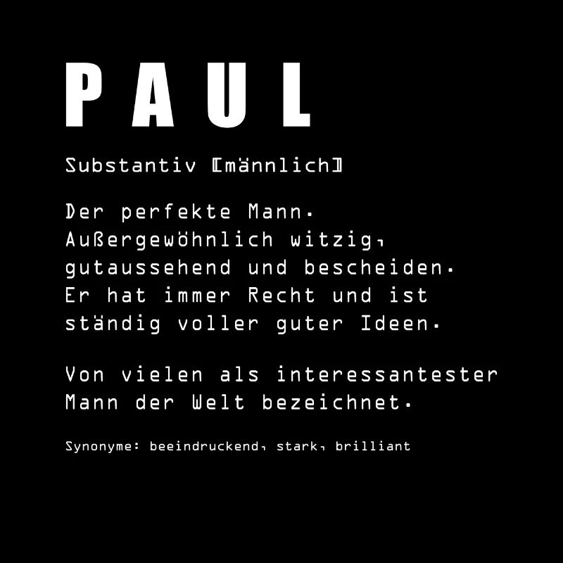 PAUL Vorname Geburtstag Name Spruch