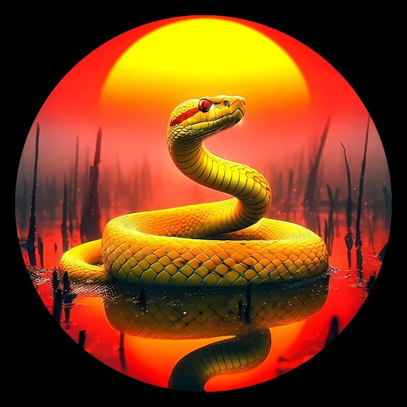 Golden Snake at Sunset