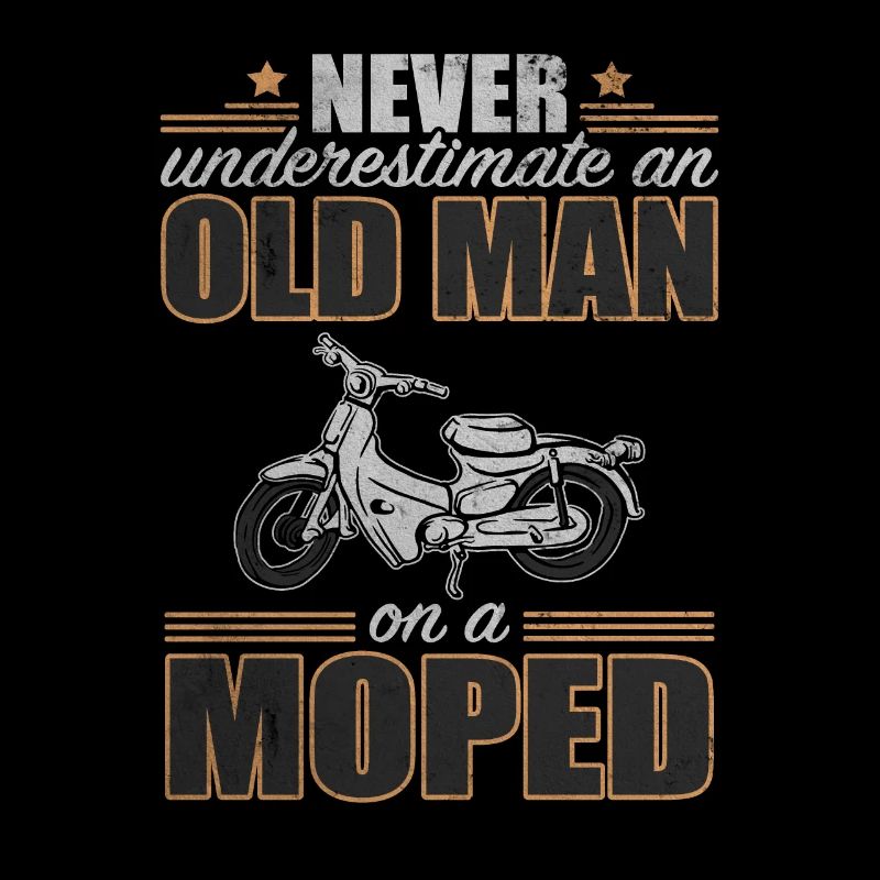 Old Man Underestimate On A Mobylette Mobylette Deux roues