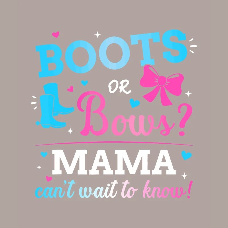 Geschlecht enthüllen Stiefel oder Schleifen Mama passend Baby