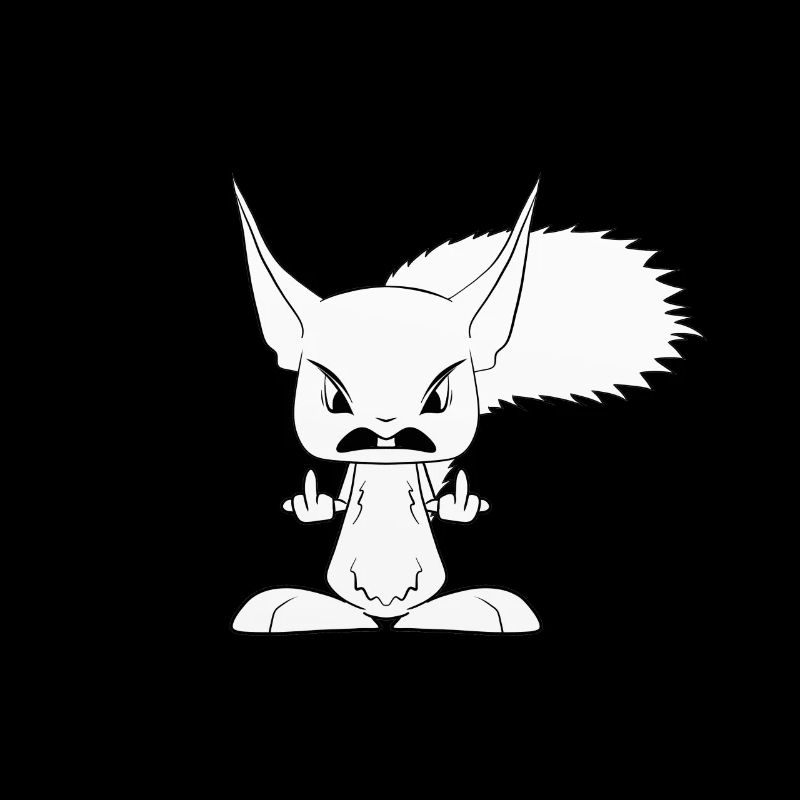 süßes Eichhörnchen Comic Stinkefinger Mittelfinger