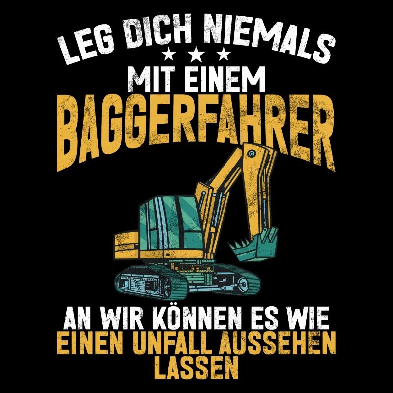 Baggerfahrer Lustige Bauarbeiter Beruf Excavator