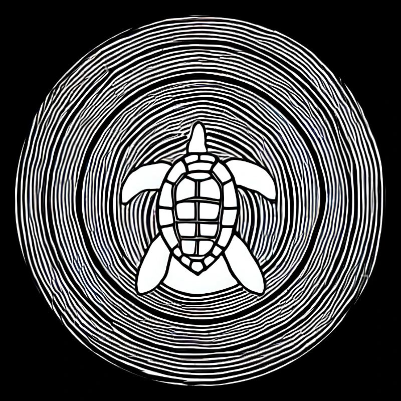 Geometric turtle with circular pattern