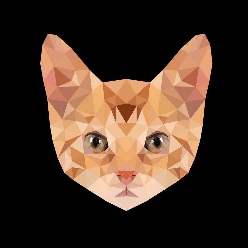 Katze | Polygon Kätzchen Kopf | Katzenkopf Kater