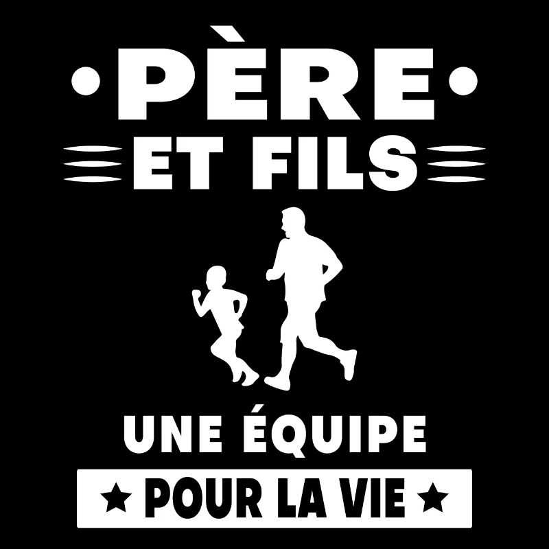 Father and Son Running Duo Man Dad Runner